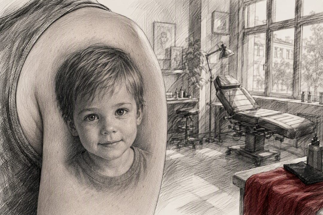 Realistisches Portrait aus Kindfoto: So gelingt das Tattoo
